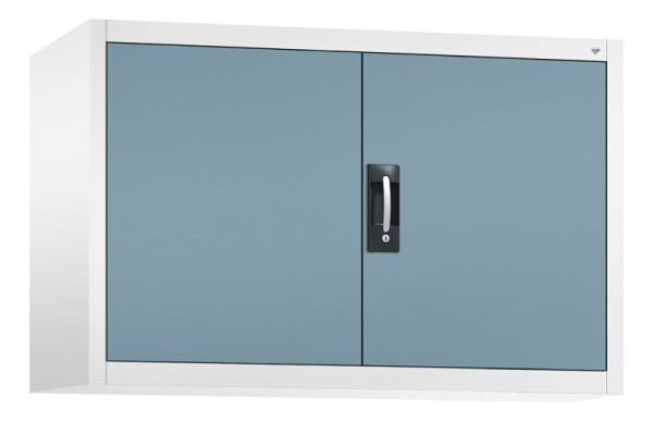 C+P Flügeltürenschrank Acurado-900, H790xB1200xT400 mm, Weiß/Horizontblau, 9465-000 S10292
