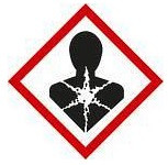 DENIOS GHS 08 Schild, Symbol "Gesundheitsgefahr", Folie, selbstklebend, 26 x 26 mm, VE: 10 Bogen à 12 Stück, 193051