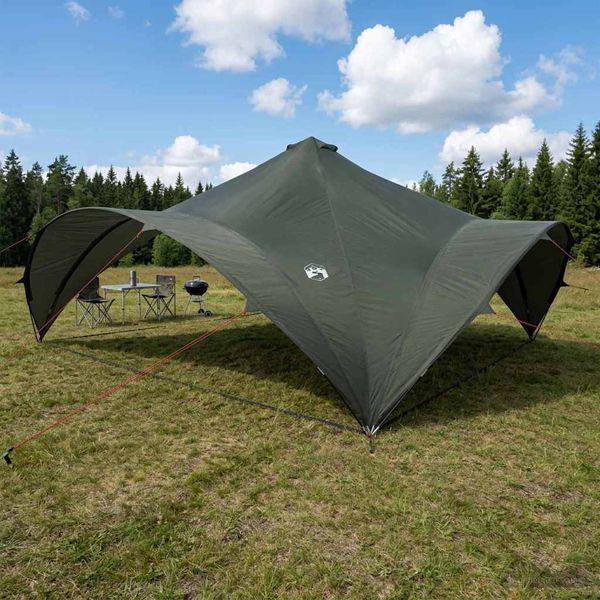 vidaXL Party-Zelt Armeegrün 600 x 600 x 400 cm Polyester und Stahl, 42028614