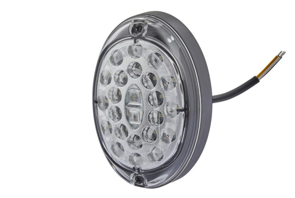 HELLA Heckleuchte, Agroluna, LED, 24/12V, Anbau/Schraubanschluss, Lichtscheibenfarbe: glasklar, 100mm, offene Kabelenden, links/rechts, 2SD 343 390-011