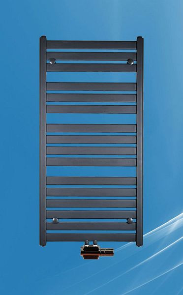 West Heiztec Designheizkörper SINISTRA, Anthrazit / RAL 7016, Krom EN442 75/65 - 20 C° 616W, SAGM5001800