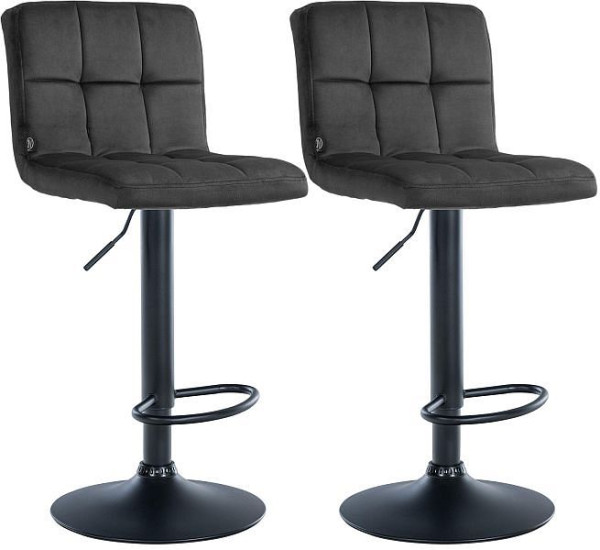 CLP Barhocker Peru Samt schwarz, dunkelgrau, VE: 2 Stück, 324926