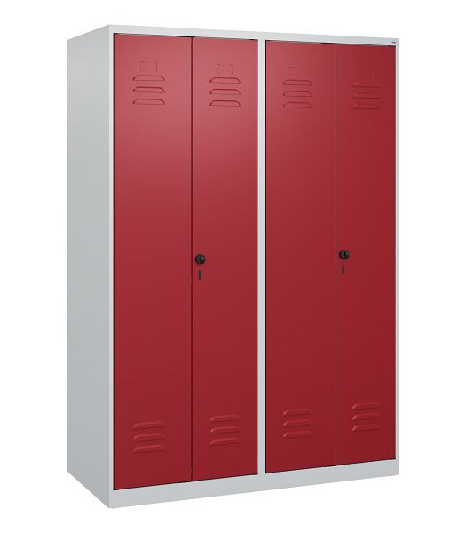 C+P Umkleidespind Classic PLUS, Doppel-Spind, 4 Abteile, 1700x1200x500mm, 7035/3003, Drehriegel, 0800027-40P S10001