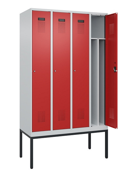 C+P Spind Evolo PLUS, Gestell, 4 Abteile, 2120x1200x500mm, 7035/3020, Verschluss Zylinderschloss, 0490307-40F S10032