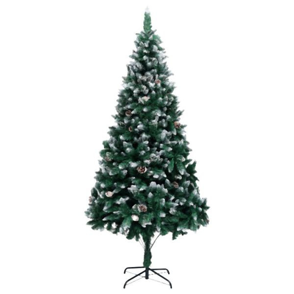 vidaXL Künstlicher Weihnachtsbaum mit Zapfen und Schnee 240 cm, 321018