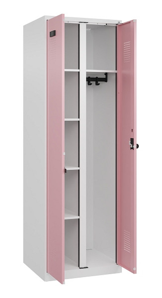 C+P Wäsche-/Garderobenspind Evolo PLUS, 2 Abteile, 1850x600x500mm, 9016/3015, Drehriegel, 049600-20 S10018