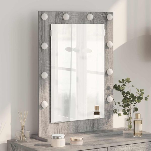vidaXL Waschtischspiegel Rechtwinklig Graues Sonoma 70 x 50 x 18 cm, 868338