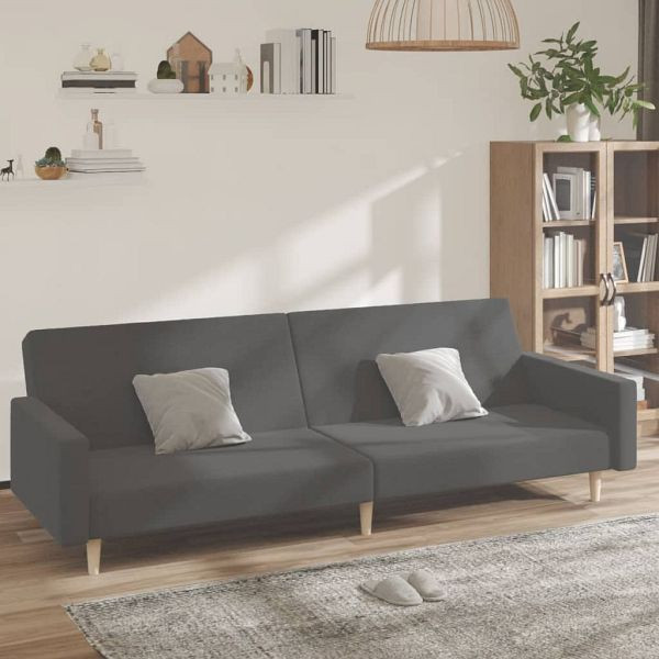 vidaXL Schlafsofa 2-Sitzer Hellgrau Stoff, 375727, 8721012378803