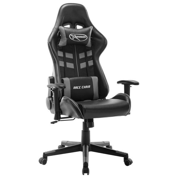 vidaXL Gaming-Stuhl Schwarz und Grau Kunstleder, Material: Metall, Kunstleder, 20506