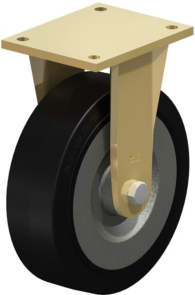 Blickle BS-SE 252K Stahlgeschweißte Schwerlast-Bockrolle, Elastik-Vollgummi, Schwarz, 44123