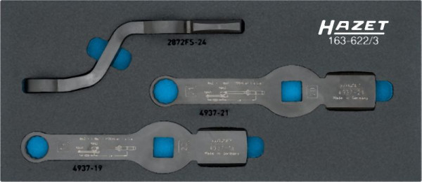 Hazet Schlag-Ringschlüssel Satz, 1/2 Zoll (12,5 mm) Vierkant, 3/4 Zoll (20 mm) Vierkant, 163-622/3