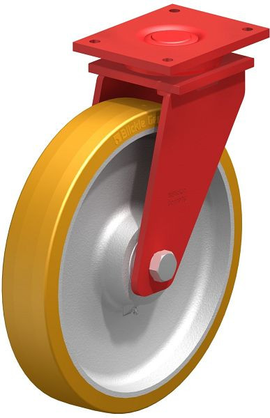 Blickle LS-GTH 402K Stahlgeschweißte Schwerlast-Lenkrolle, schwere Drehkranz-Ausführung, Blickle Extrathane®, Hellbraun, 628958