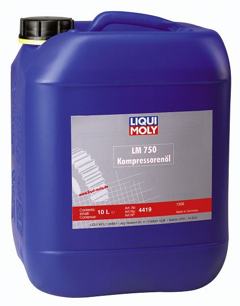 LIQUI MOLY LM 750 Kompressorenöl SAE 40, Kanister Kunststoff, VE: 10 Liter, 4419