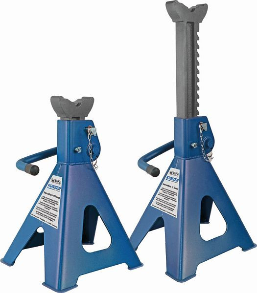 Kunzer Unterstellbock 10 Tonnen, Paar mit Sicherungsbolzen 452-700 mm, WK 3012.1