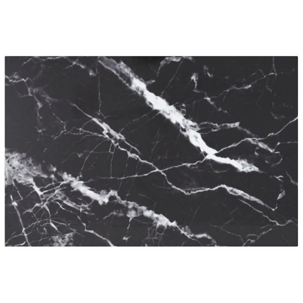 vidaXL Tischplatte Schwarz 100x62 cm 8 mm Hartglas in Marmoroptik, 322275