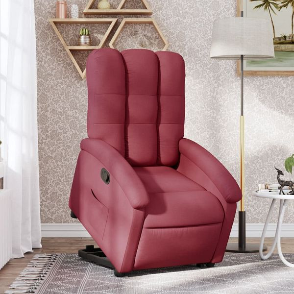 vidaXL Relaxsessel mit Aufstehhilfe Weinrot Stoff, 3204095
