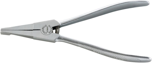 STAHLWILLE Spezialmontagezange für hufeisenförmige Sicherungsringe Nr.6547 Länge 170 mm Kopf mattverchromt Griffe verchromt kariert, 65474170