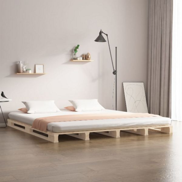 vidaXL Palettenbett 135x190 cm Massivholz Kiefer, 821432