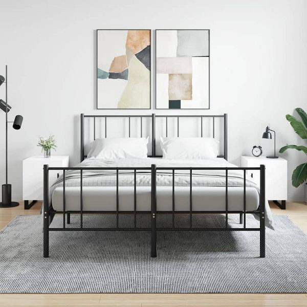 vidaXL Nachttische 2 Stück Hochglanz-Weiß 40x40x50 cm Holzwerkstoff, 827617