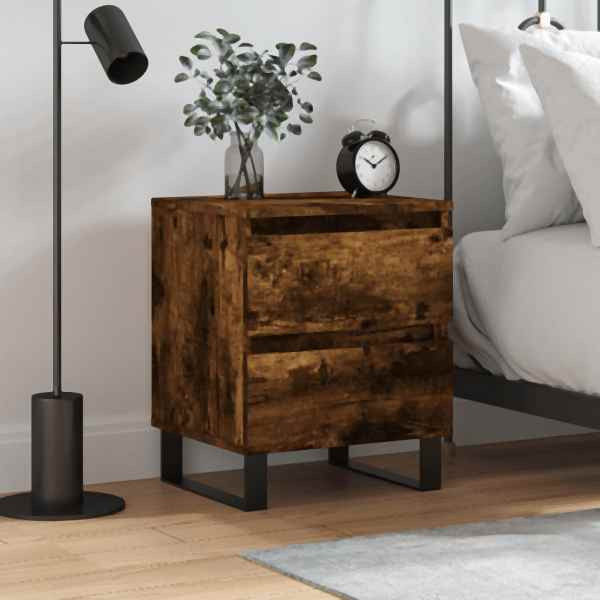 vidaXL Nachttisch Räuchereiche 40x35x50 cm Holzwerkstoff, 826902