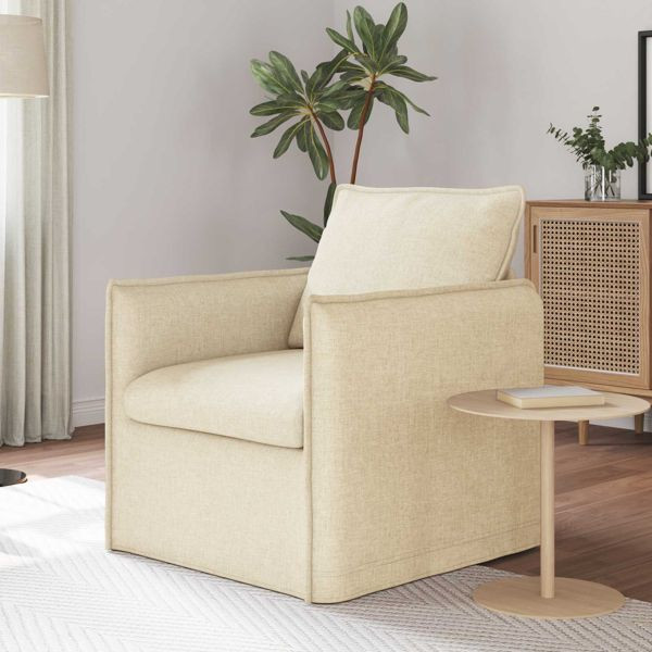 vidaXL Sofa 60cm Creme Metall, 42024509, 8721364378100