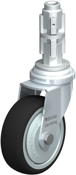 Blickle LRA-PATH 75K-FK-E03 Apparate-Lenkrolle mit Expander, Thermoplastisches Polyurethan, Grau, 848660