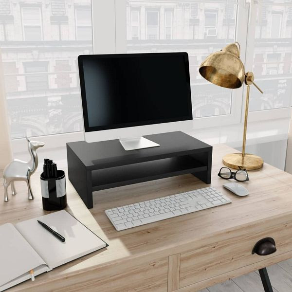 vidaXL Monitorständer Schwarz 42x24x13 cm Holzwerkstoff, 800217
