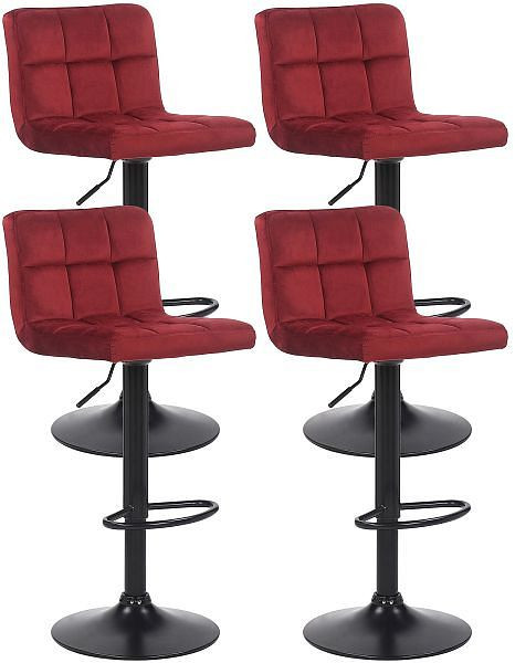 CLP Barhocker Feni Samt, rot, VE: 4 Stück, 323880, 4255716315504