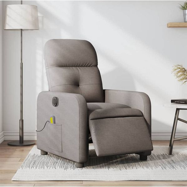 vidaXL Massagesessel Elektrisch Taupe Stoff, Top-Qualität, 3206793