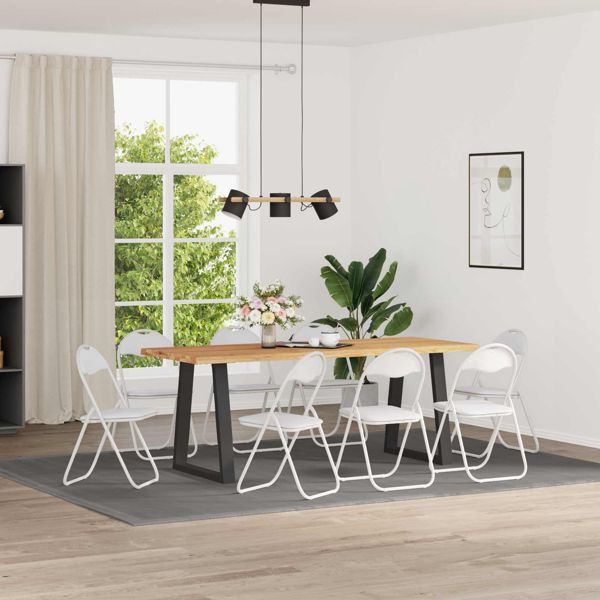 vidaXL Klappstuhl 8-teilig Weiß 48 x 43,5 x 81 cm Kunstleder, 42029051