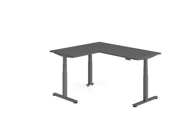 Hammerbacher Sitz-Steh-Winkeltisch 160x180cm Graphit/Graphit, VXDSMW1908/G/G