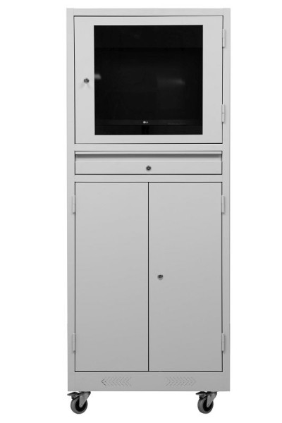 Gürkan Industrie-PC-Schrank, 60 x 68 x 170 cm, Lichtgrau, EU Zylinderschloss, IPC/M1.1706860/TX, 111301