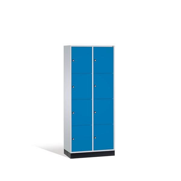 C+P Schließfachschrank Intro, 8 Fächer, H1950xB820xT500mm, Korpus Lichtgrau, Front Lichtblau, 8470-202 S10000
