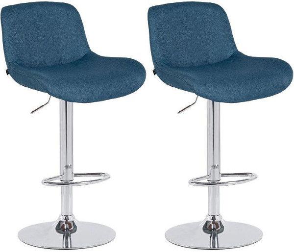 CLP Barhocker Solon Chrom Stoff, blau, VE: 2 Stück, 326586