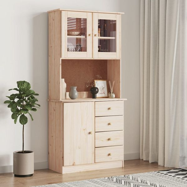 vidaXL Highboard ALTA 77x35x165 cm Massivholz Kiefer, 3187771