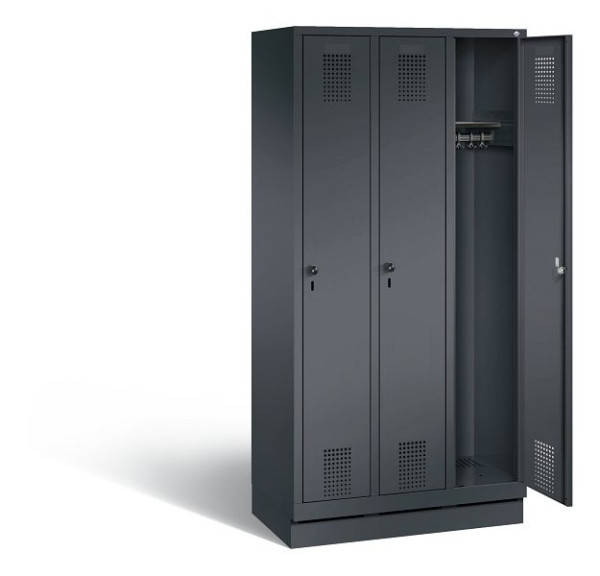 C+P Garderobenschrank Evolo, H1800xB900xT500mm, Farbe: Schwarzgrau, 48020-30 S10044