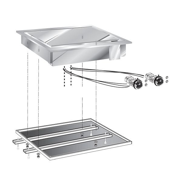 Mareno drop-in Grillplatte mit verchromte Backfläche, 80cm, 160.557