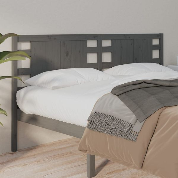 vidaXL Kopfteil Grau 166x4x100 cm Massivholz Kiefer, 818782