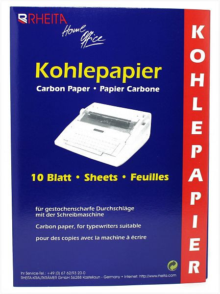 RHEITA Kohlepapier - A4, 10 Blatt, schwarz, 8172-10, 4006335817210