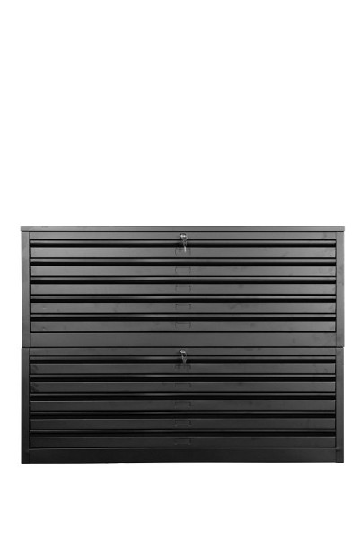 Gürkan Flachablageschrank, 95 x 140 x 105 cm, Schwarz, EU Zylinderschloss, MPC/10.A0/TX, 111759