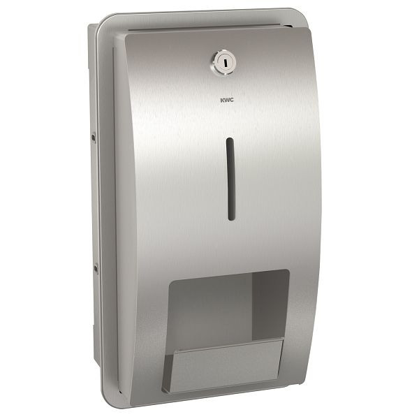 KWC WC-Doppelrollenhalter, STRATOS, Edelstahl, 183x331x142 mm, gebogene Front, Zylinderschloss, für Rollen bis Durchmesser 120 mm, 3600008881