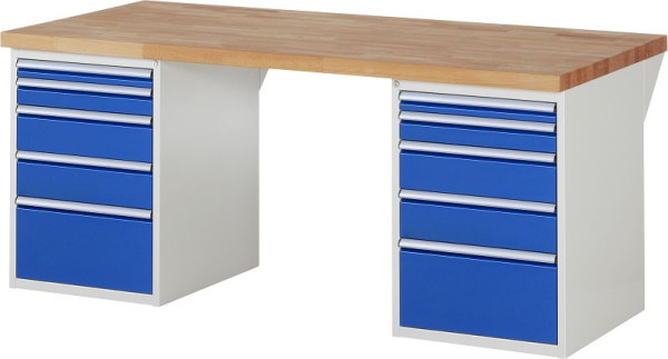 RAU Werkbank Serie 7000 - Baukasten-Bauweise, 10 x Schublade, 2000x840x900 mm, 03-7511A3-209B4S.11