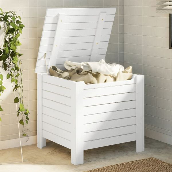 vidaXL Truhe mit Deckel RANA Weiß 60x49x54 cm Massivholz Kiefer, 4002320