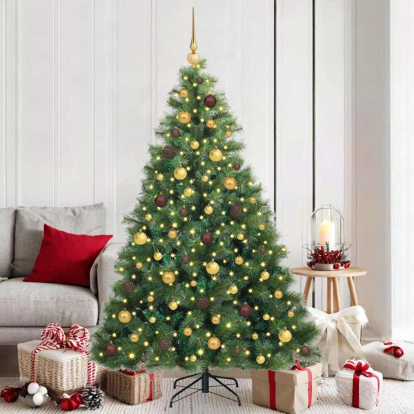 vidaXL Künstlicher Weihnachtsbaum mit 300 LEDs Grün 180 cm PE und PVC, 3397780