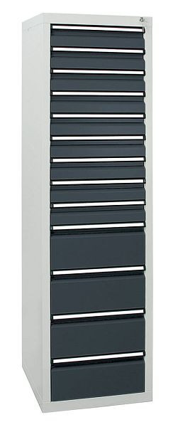 stumpf Schubladenschrank Serie STS 410, RAL 7035/7016, 13 Schubladen (9x100, 4x200 mm), 7105871