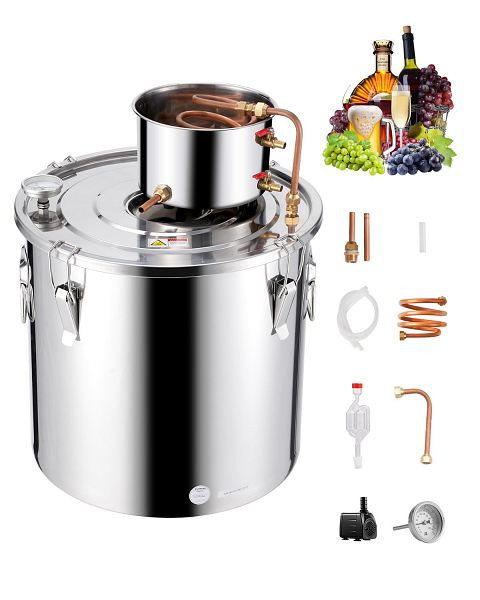 VEVOR 50L Alkohol Destilliergerät Destillierer Moonshine Still, Edelstahl, DLNTZLQYS1327T38UV2