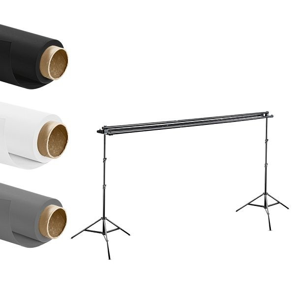 Walimex 3-fach Hintergrundsystem + Tasche, 290cm, 1014916