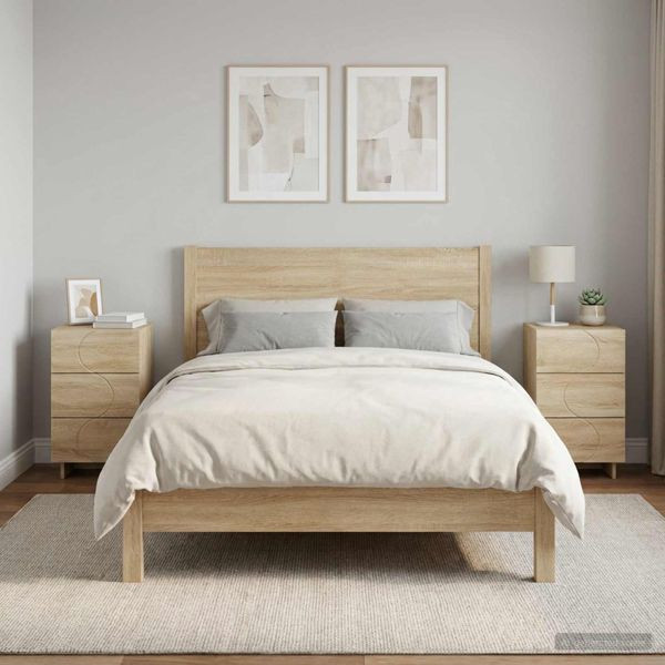 vidaXL Nachttisch 2 stk. Sonoma-Eiche 33,5 x 34,5 x 60 cm, 8011428