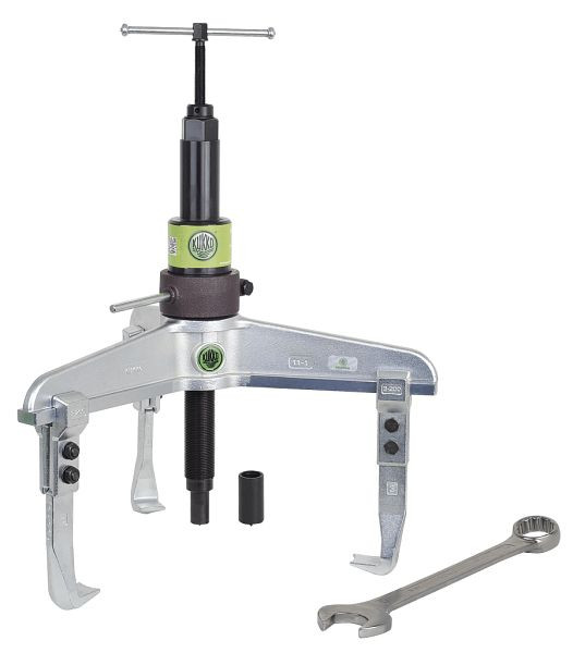 KUKKO 3-armiger Abzieher mit verstellbarer Spanntiefe und langer Hydraulikspindel, Spannweite außen: 650 mm, 11-3-B