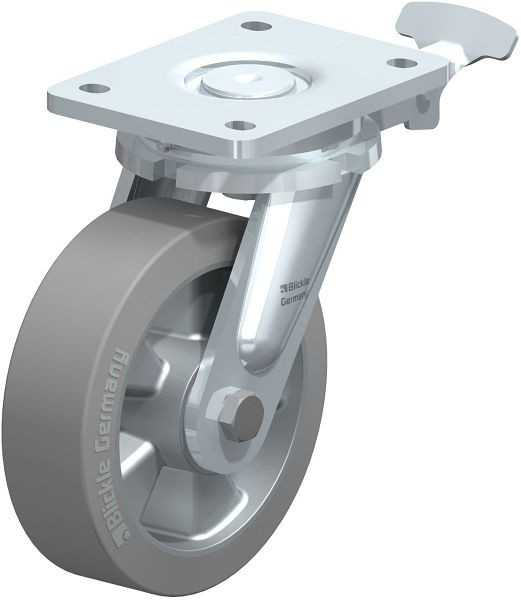 Blickle LO-ALEV 160K-SG-RI4 Stahlgeschweißte Schwerlast-Lenkrolle, Elastik-Vollgummi, Grau, 852065